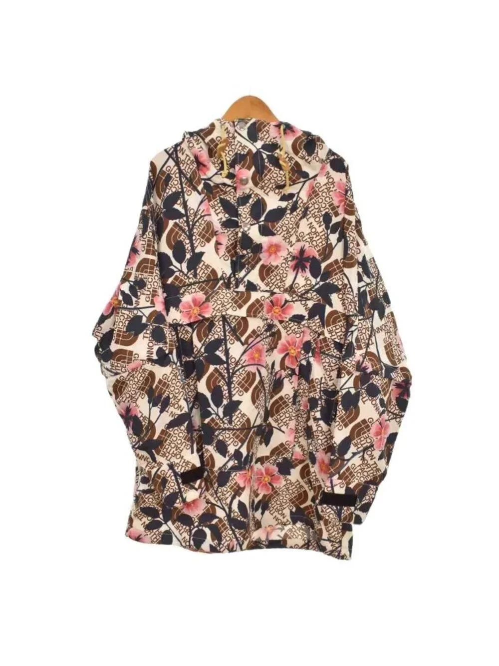 Gucci the North Face Pattern Hoodie Nylon Windbreaker Floral XS Multicolor